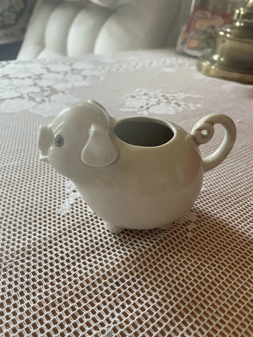 Vintage collectible Fitz and Floyd ceramic pig creamer